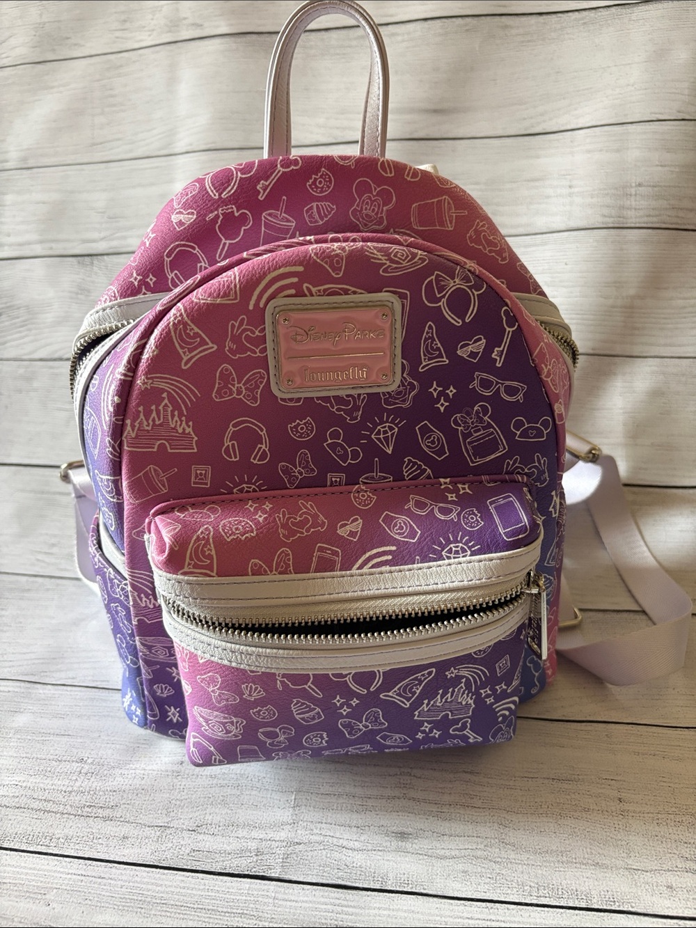 Loungefly Pink to Purple Ombre Disney Icons Mini Backpack